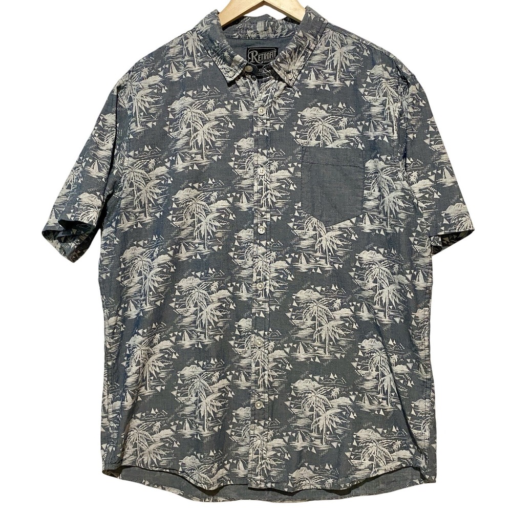 Retrofit Grand Mfg. Men's‎ Light Blue Tropical Short Sleeve Shirt Size XL